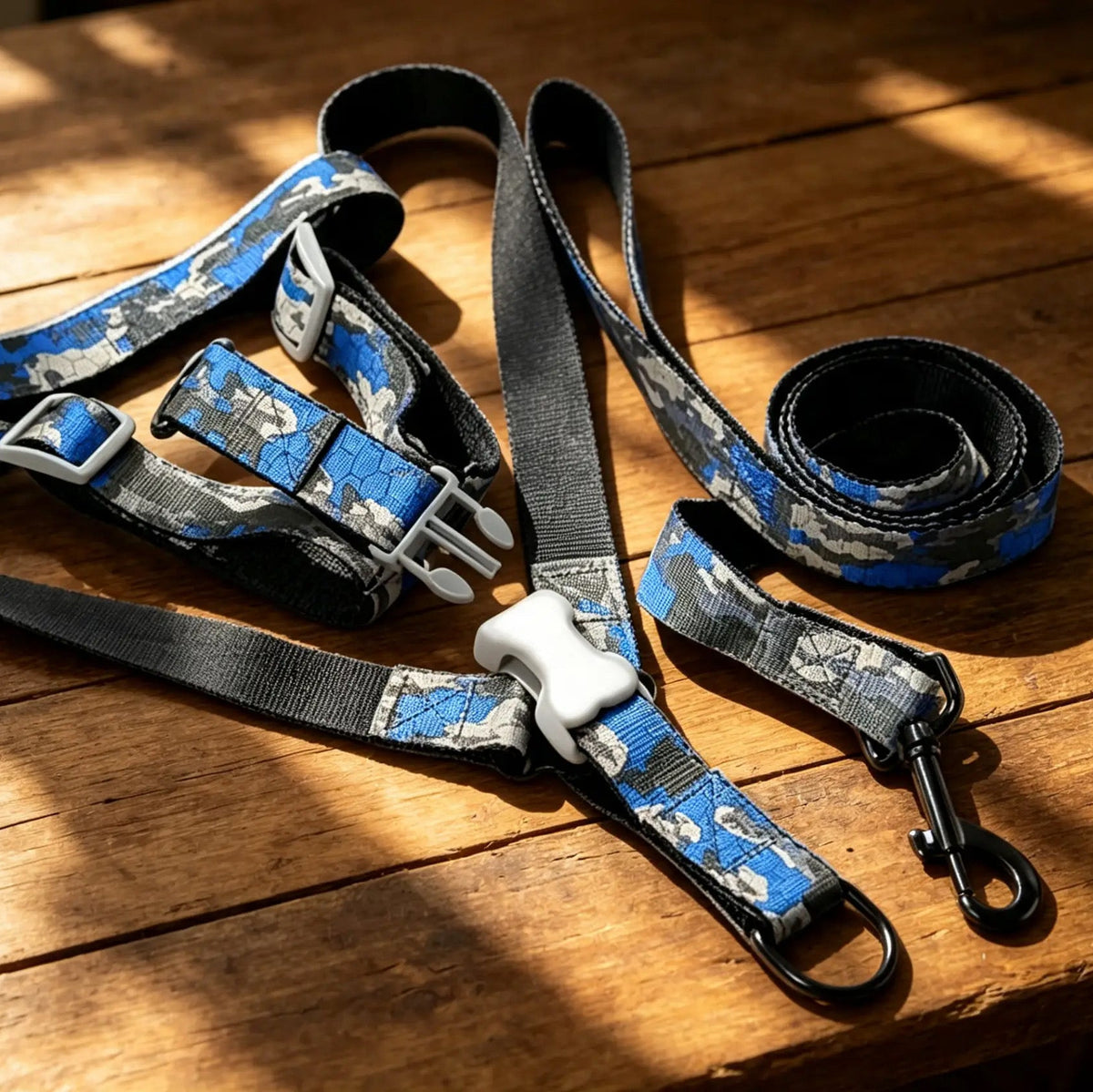 Ham pentru Câini, Design Camuflaj, Reglabil și Confortabil anti-Pull, cu Lesă Inclusă - UrbanPetShop